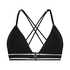 Voorgevormde triangle bralette Casey katoen, Zwart