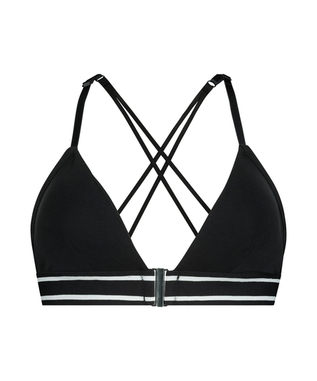 Voorgevormde triangle bralette Casey katoen, Zwart