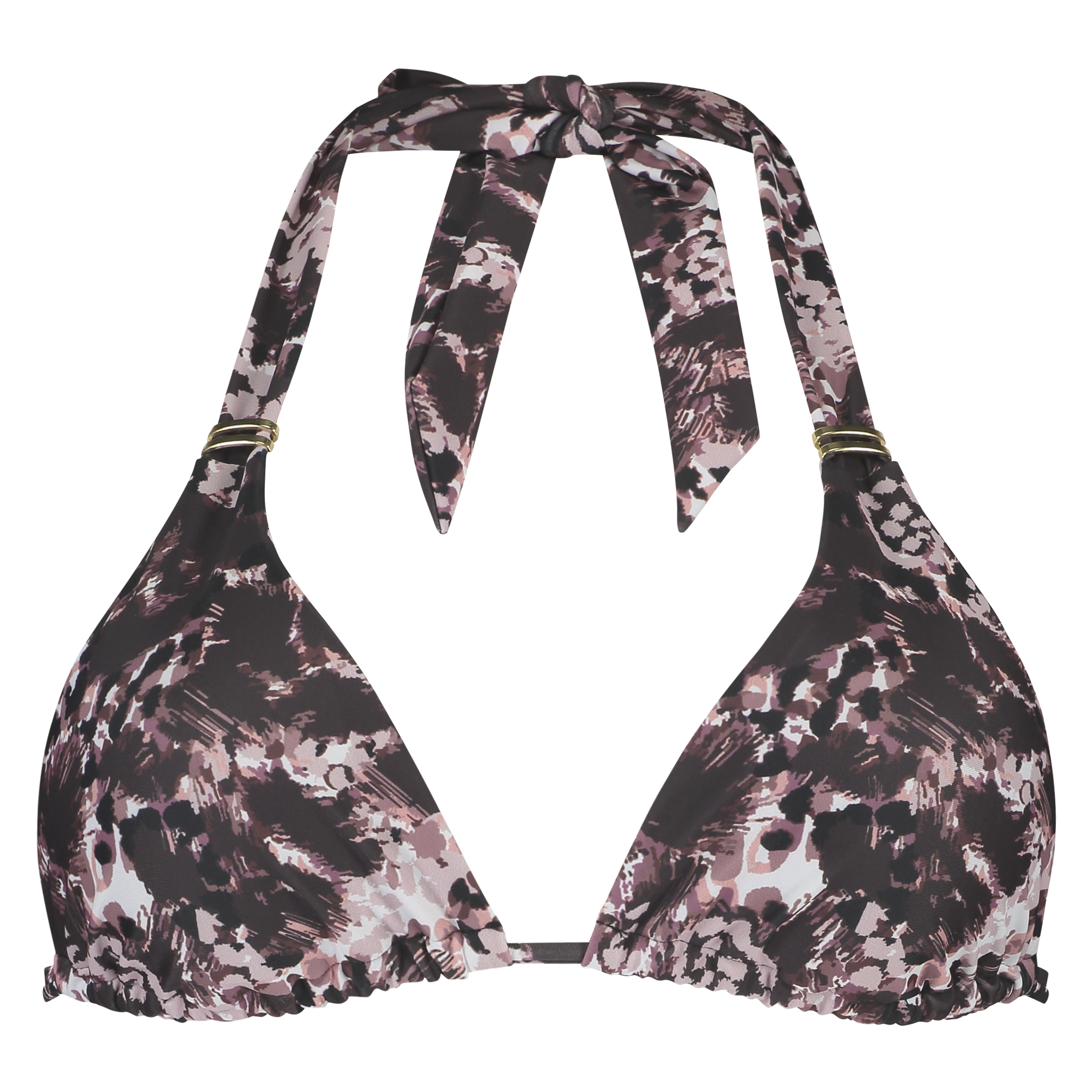 Top de bikini triangle Animaux, Noir, main