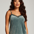 Cami top Velours Lace, Groen