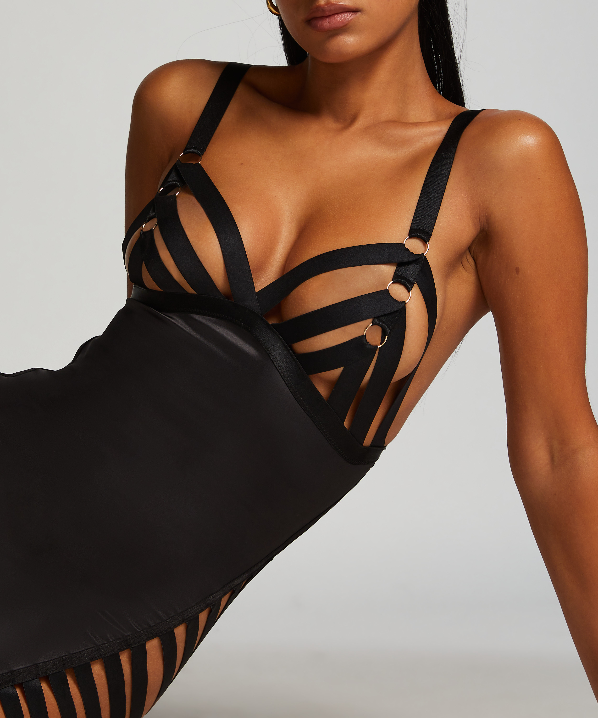 Slipdress Brooke, Zwart, main