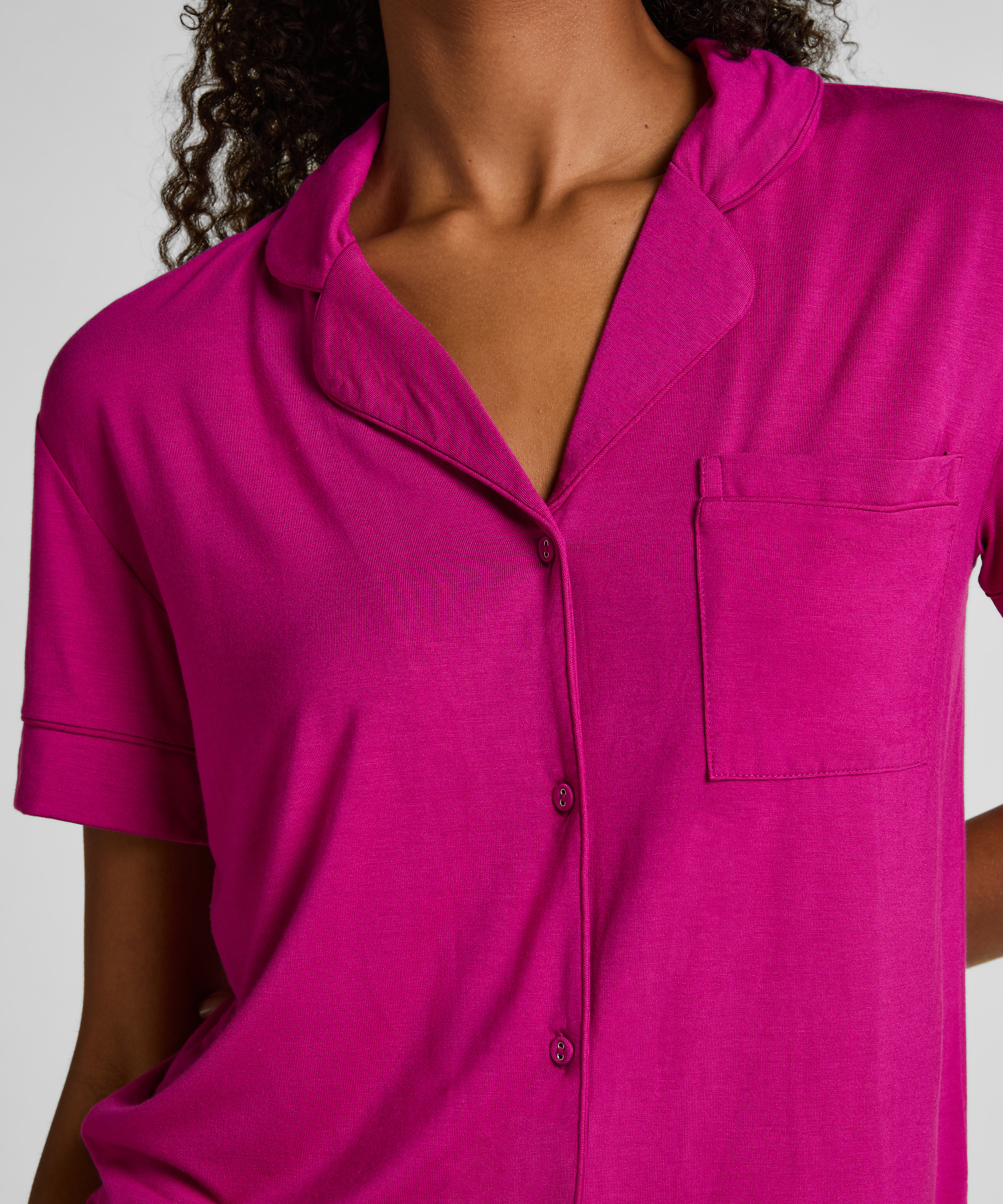 Veste &agrave; manches courtes en jersey Essential, Rose, main