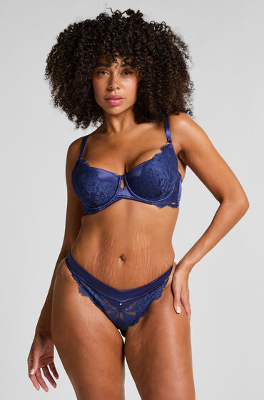 Hunkemöller Hoog Uitgesneden String Grace Blauw