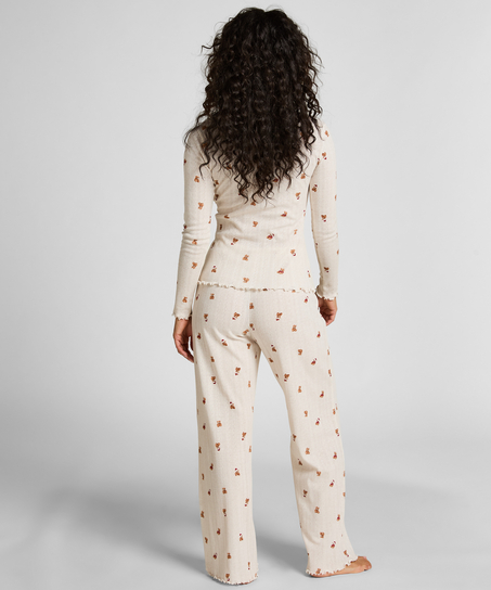 Pantalon de pyjama Pointelle, Blanc