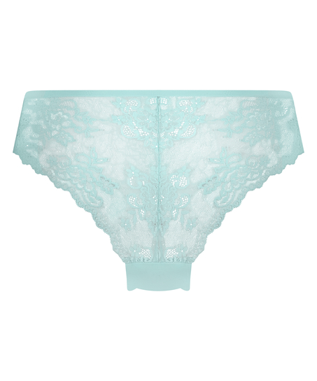 Slip br&eacute;silien Invisible Lace Back, Bleu