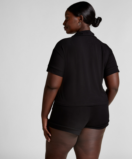 Veste &agrave; manches courtes en jersey Essential, Noir