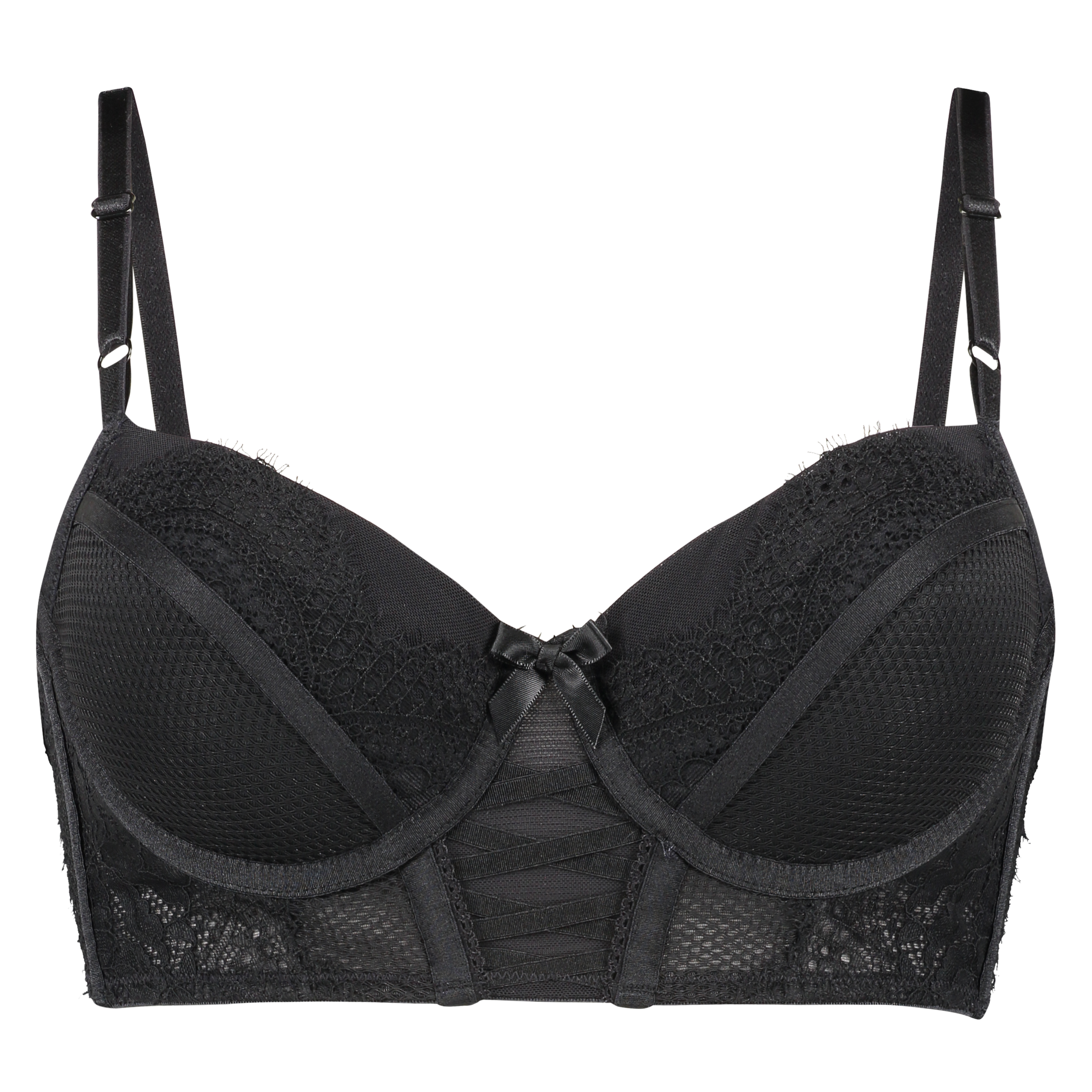 Voorgevormde longline beugel bh Valentina, Zwart, main
