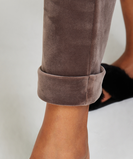 Joggingbroek velours, Bruin