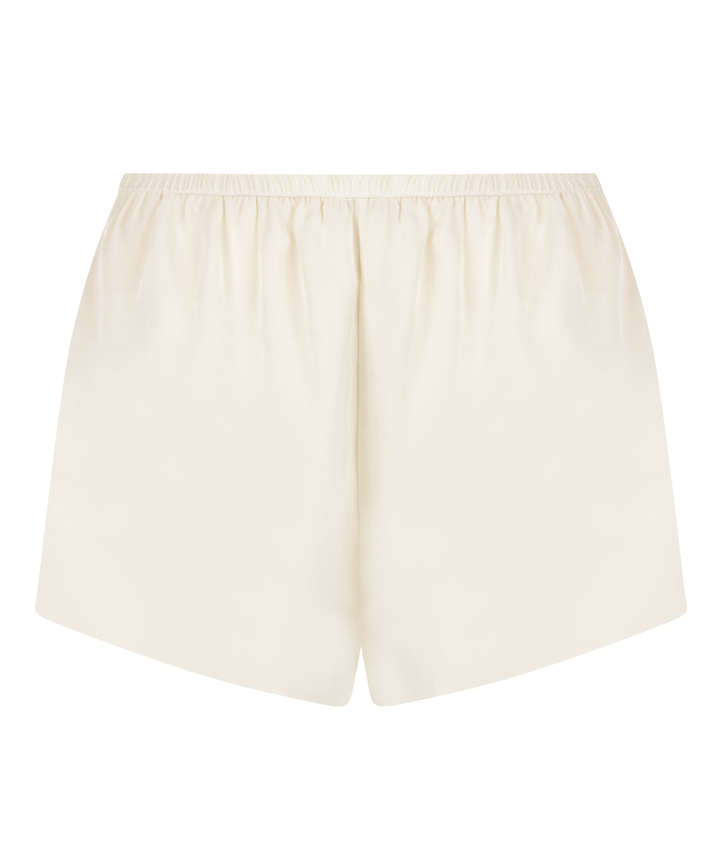 Short en satin Minimal, Blanc, main