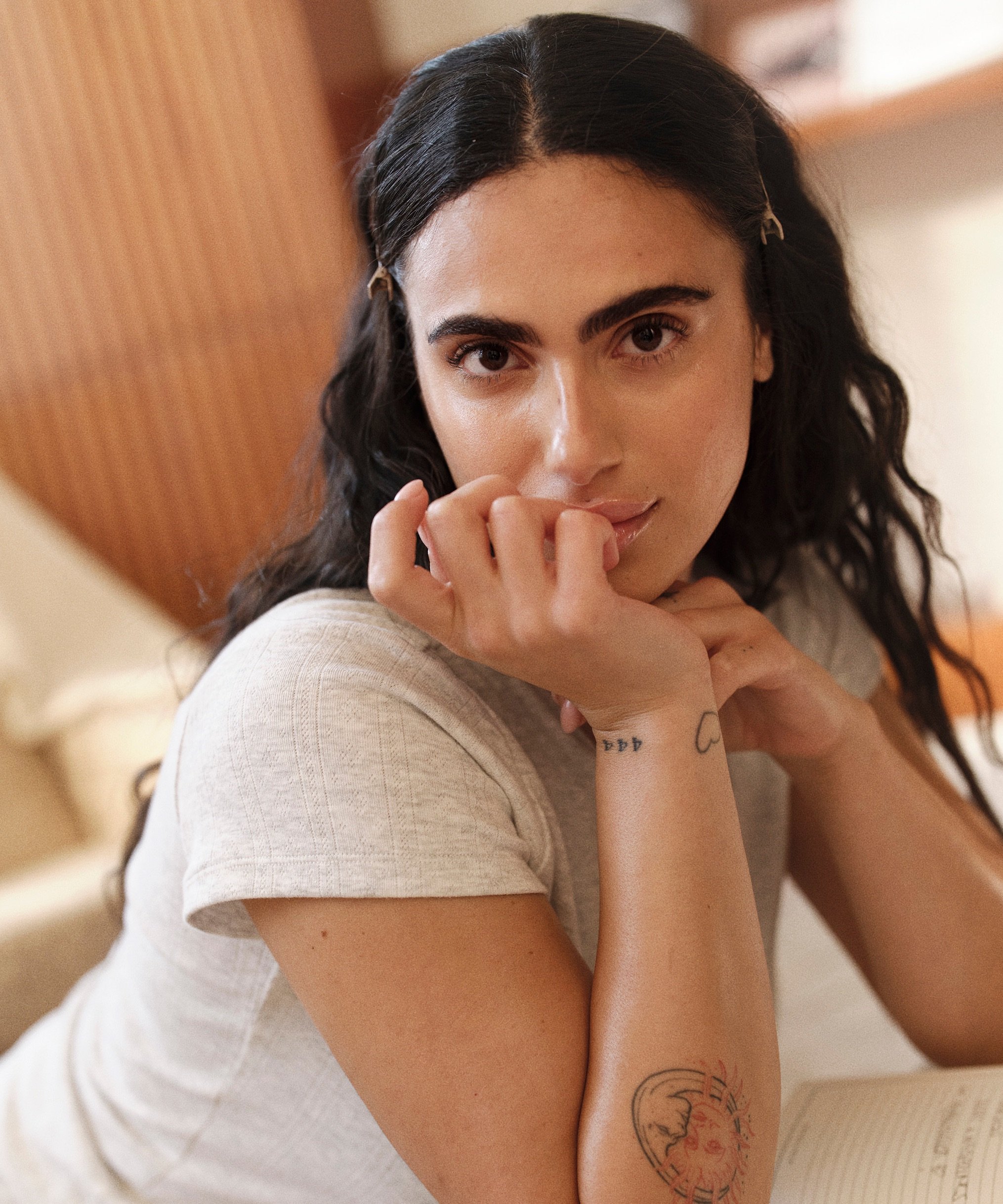 Pointelle Top, Grijs, main