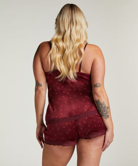 Short velours dentelle, Pourpre