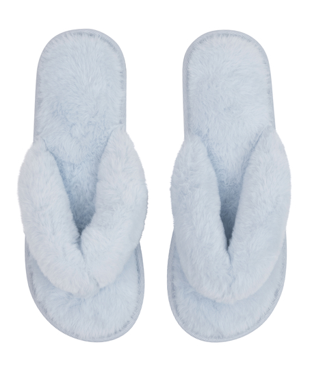 Chaussons Fake Fur, Bleu