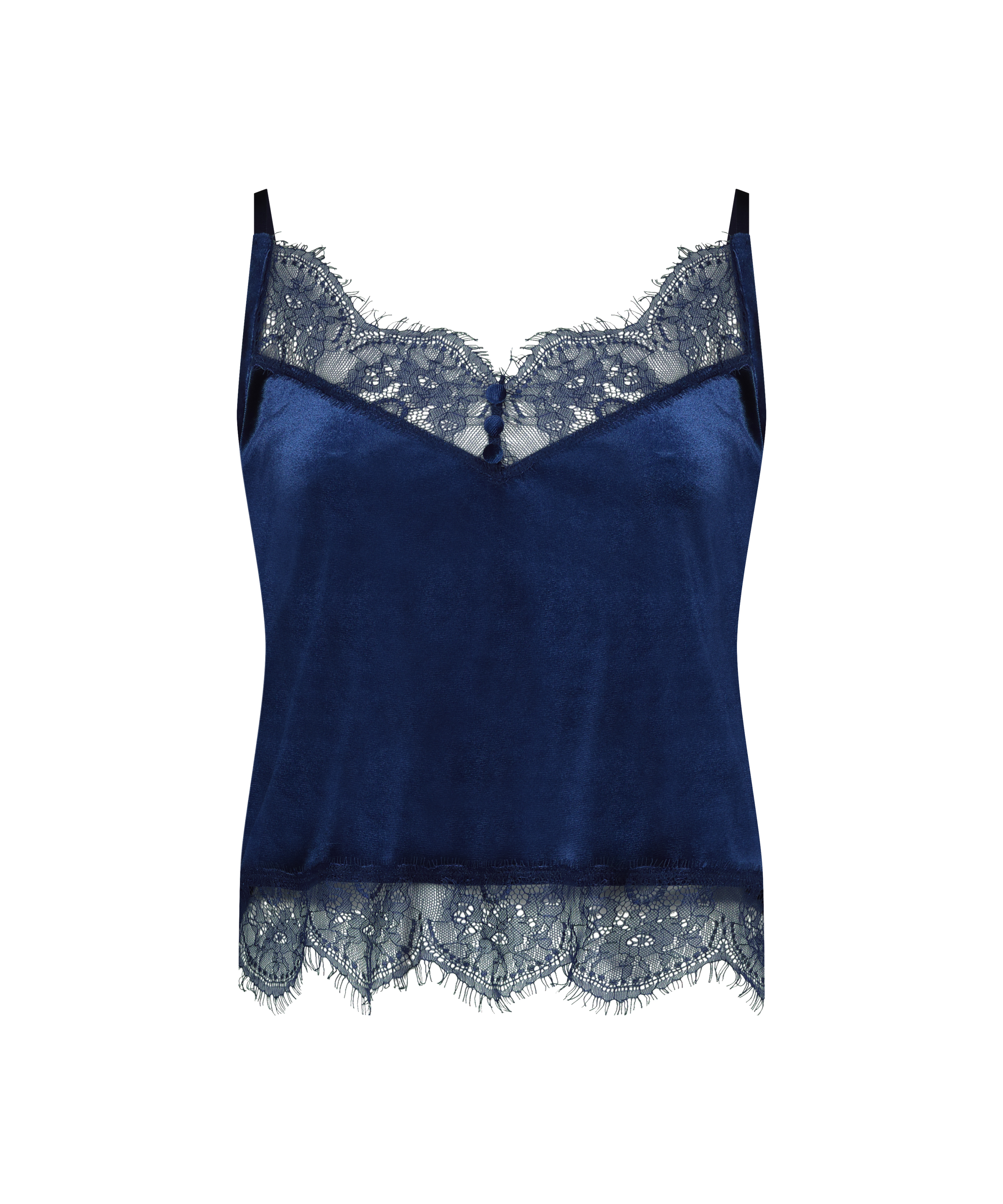 Shiny Velours Lace Cami, Blauw, main