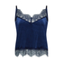 Shiny Velours Lace Cami, Blauw