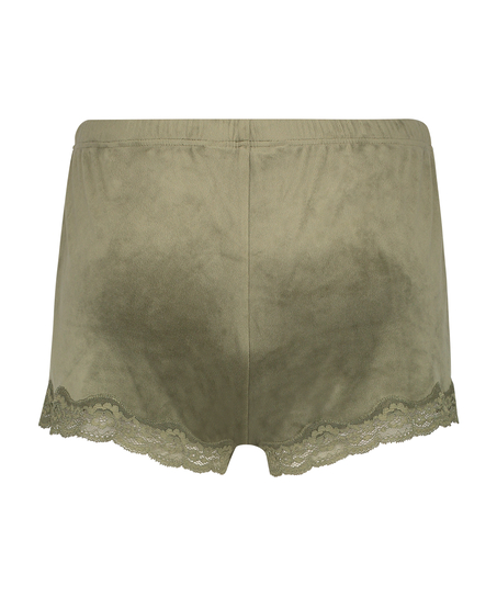 Short velours dentelle, Vert