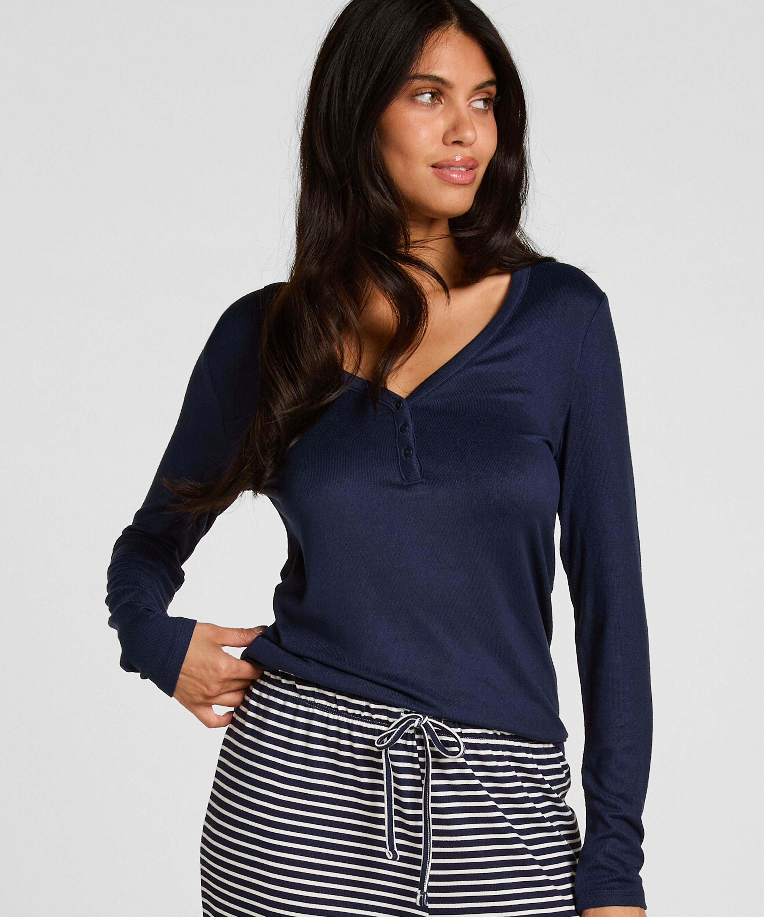 Top Henley Pyjama, Bleu