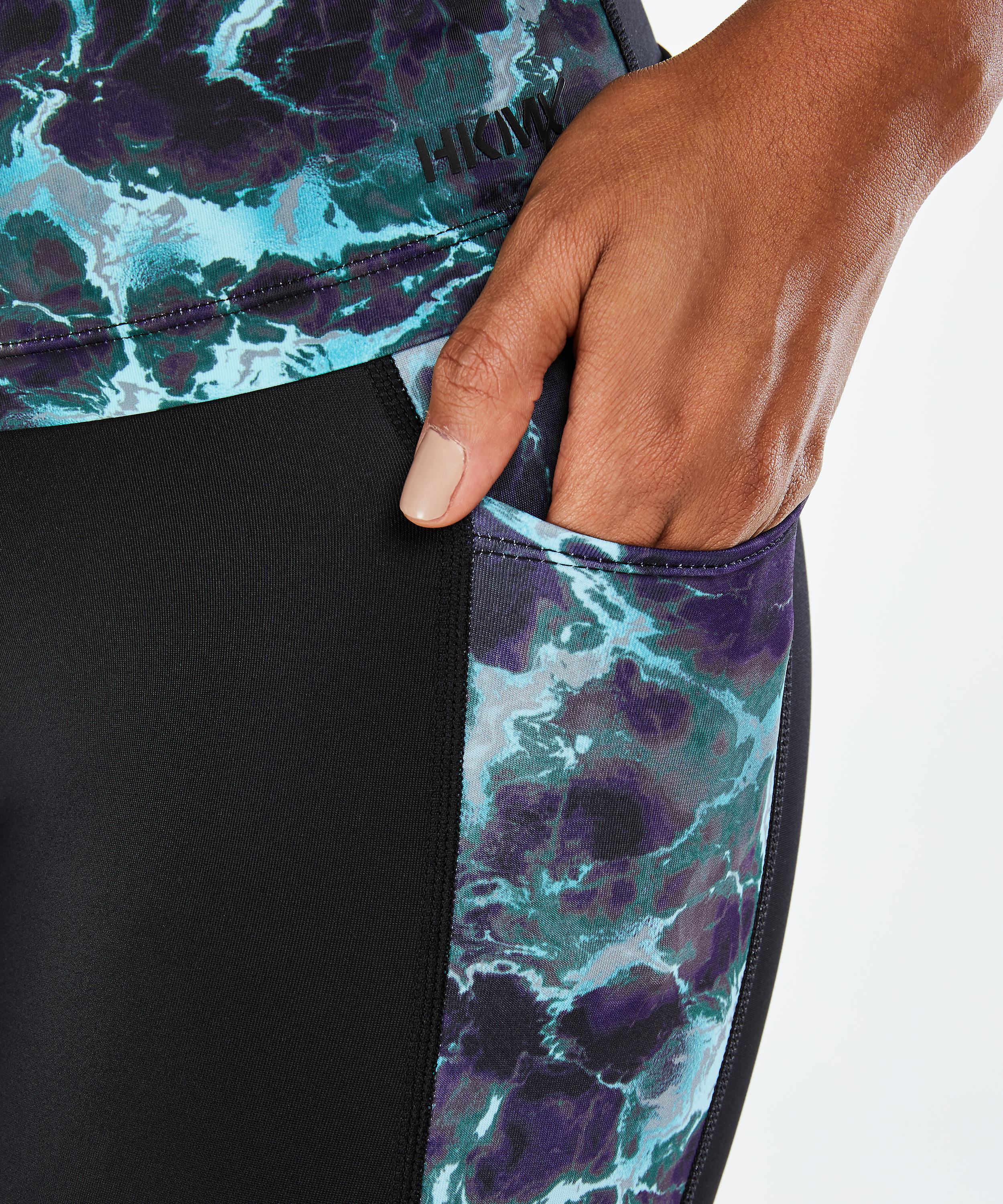 HKMX high waist sport legging marble level 3, Blauw, main