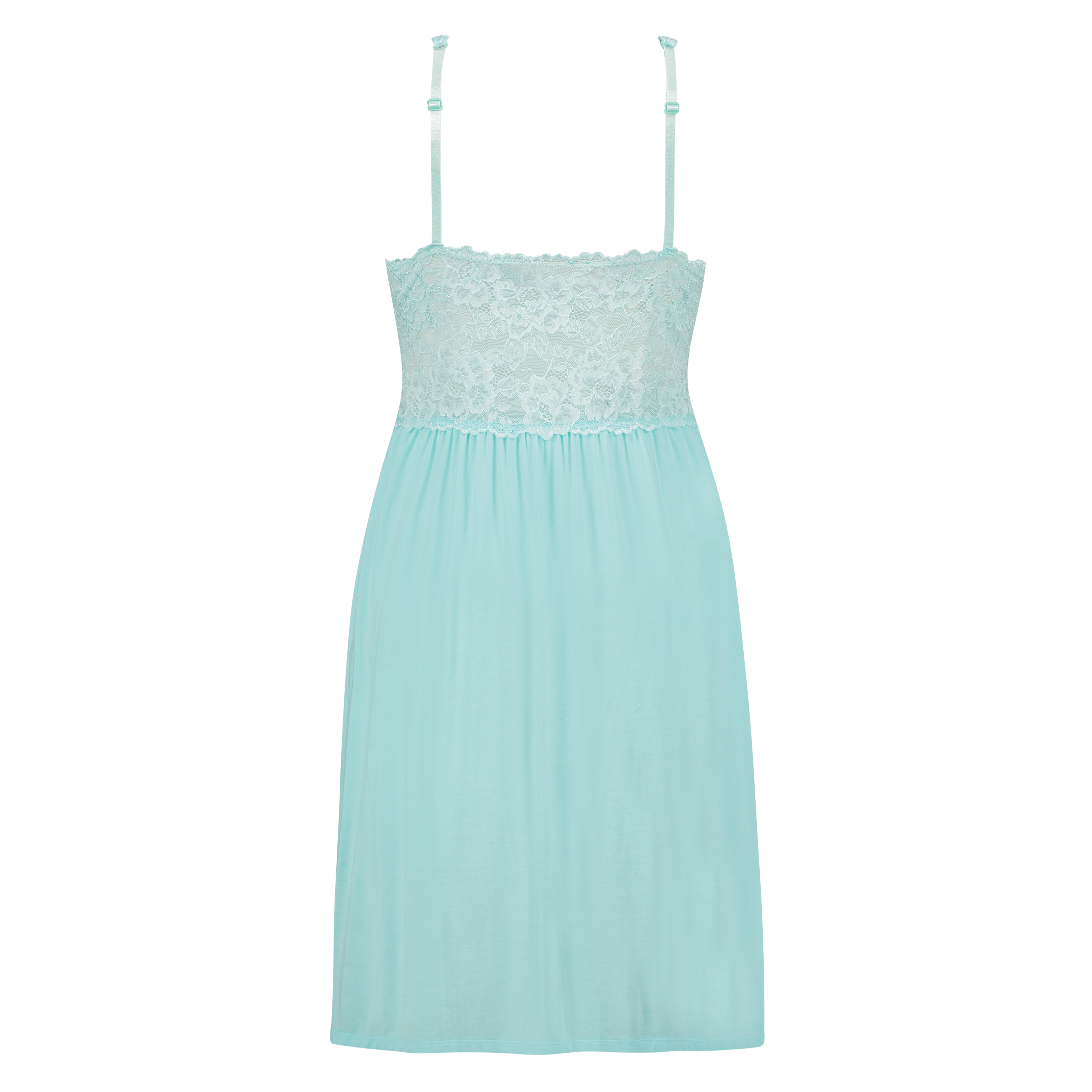 Slipdress Modal lace, Blauw, main