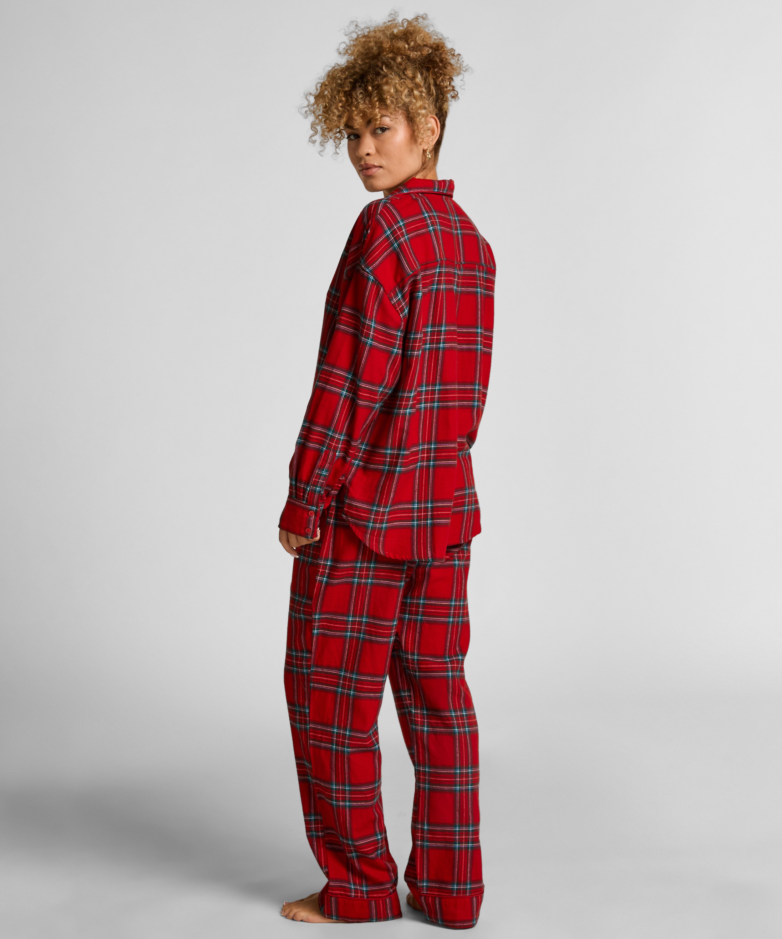 Petite pyjamabroek Flanel, Rood, main