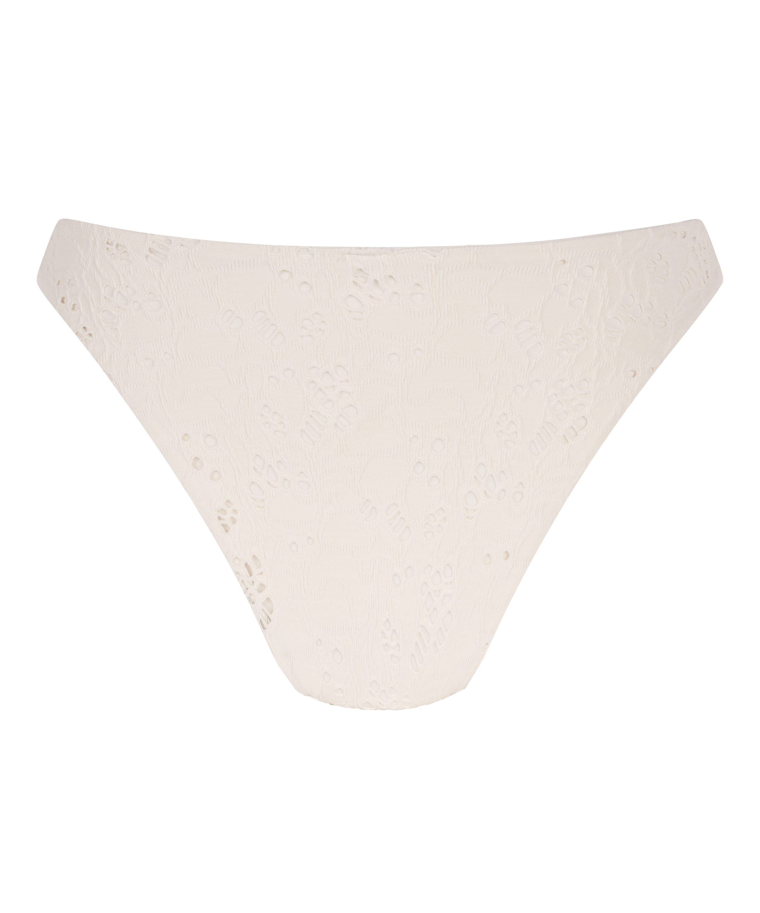 Bas de bikini &eacute;chancr&eacute; en crochet, Blanc, main