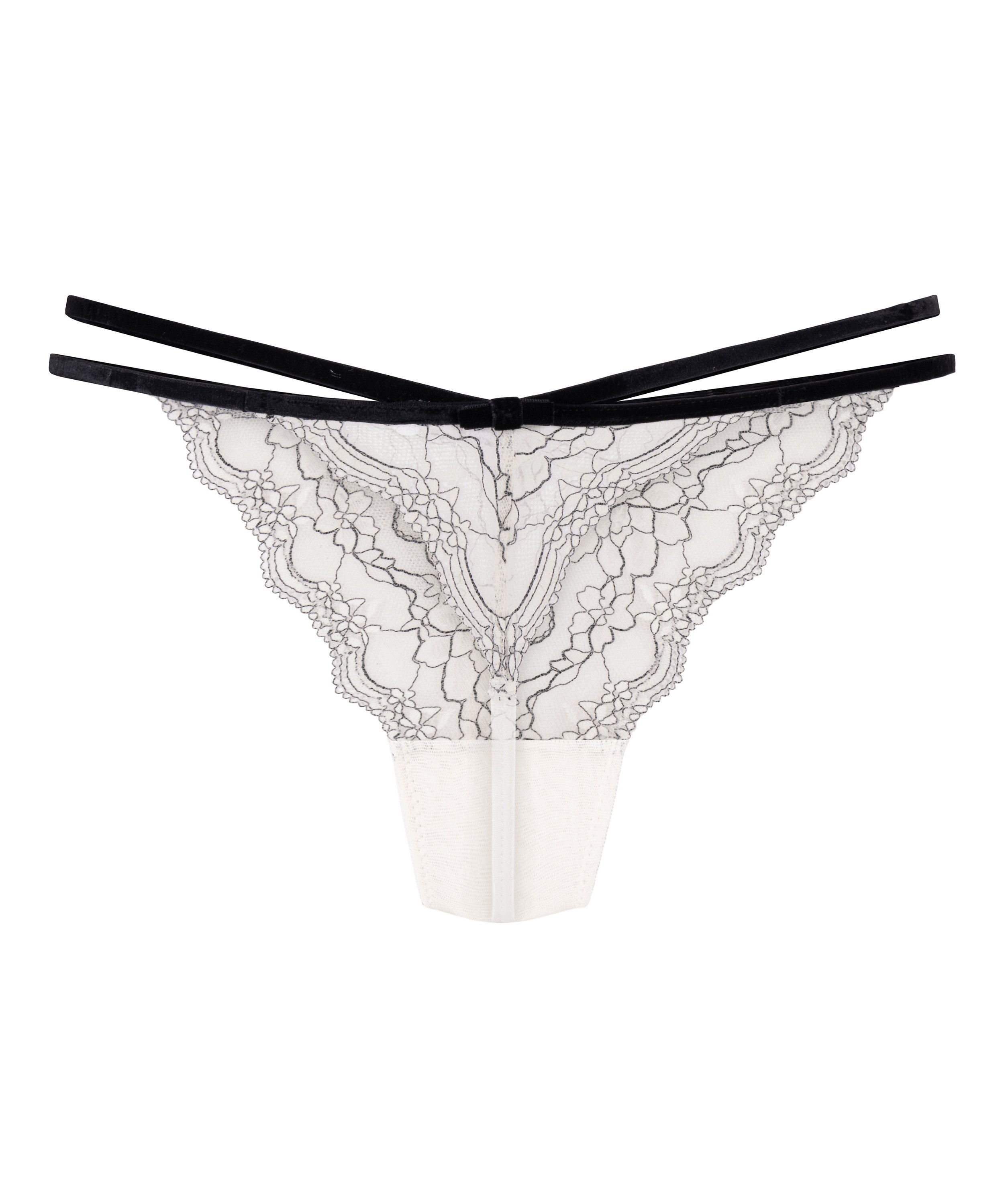 String jambe haute Agnes, Blanc, main