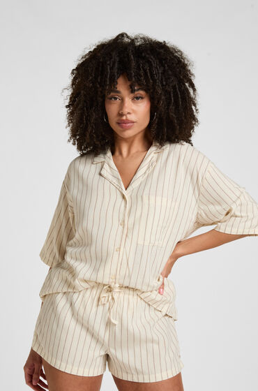 Hunkemöller Linnen Pyjama Short Beige