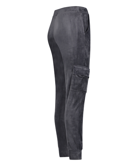 Joggingbroek Velours Cargo, Grijs