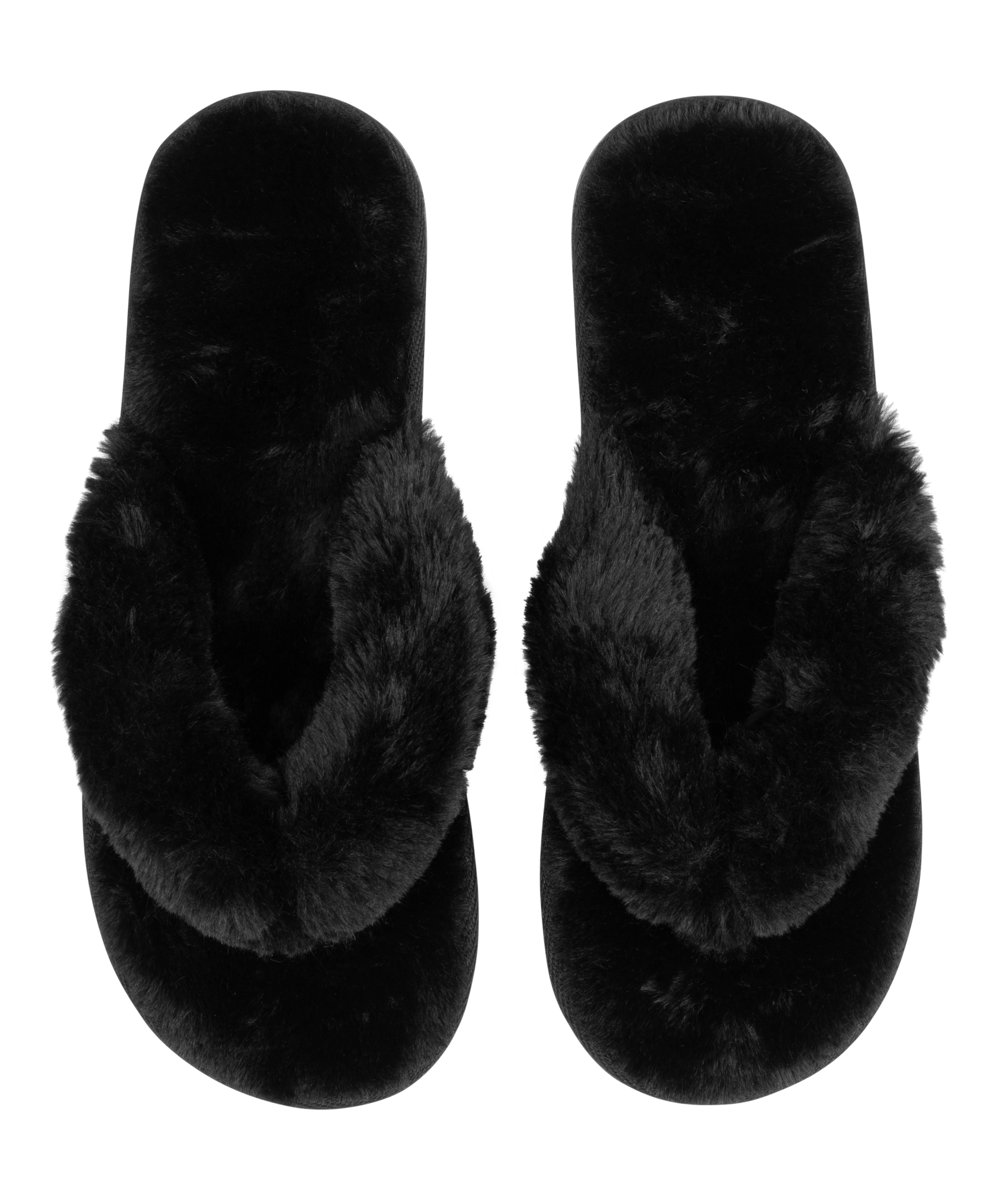 Chaussons Fake Fur, Noir, main