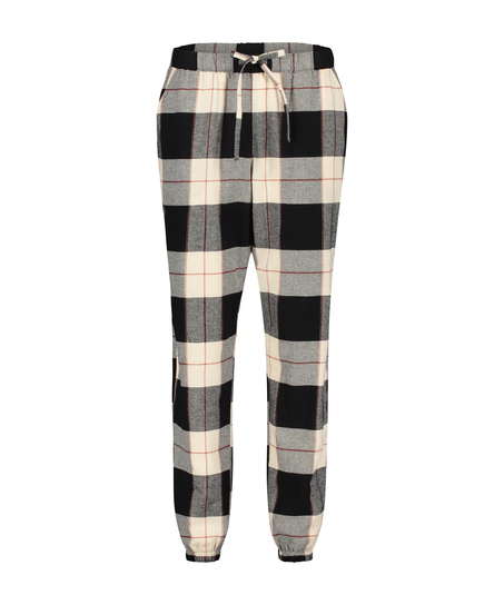 Pyjamabroek Twill Check, Zwart
