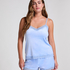 Cami top Velours Lace, Blauw