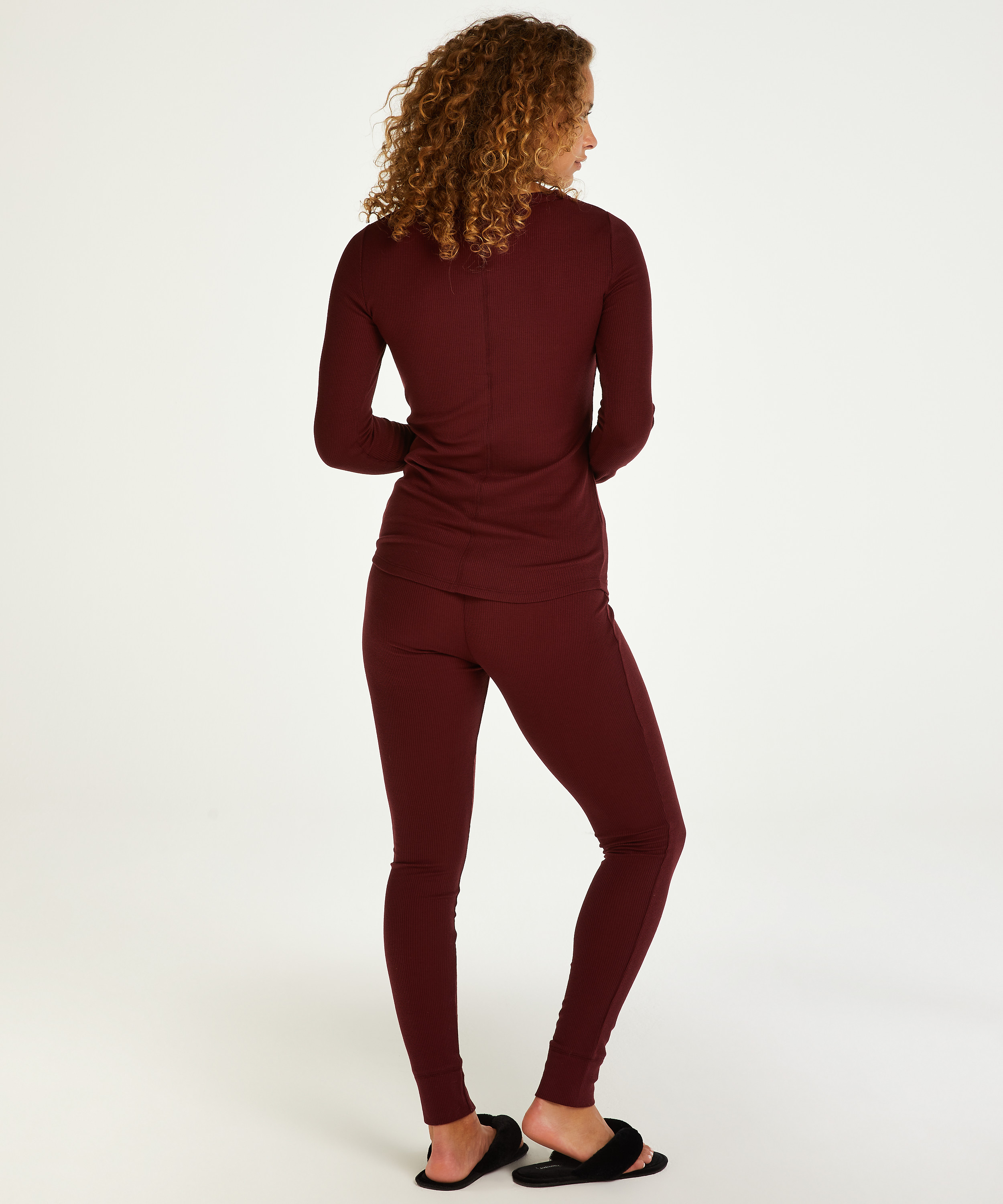 Pyjama Waffle Placket, Pourpre, main