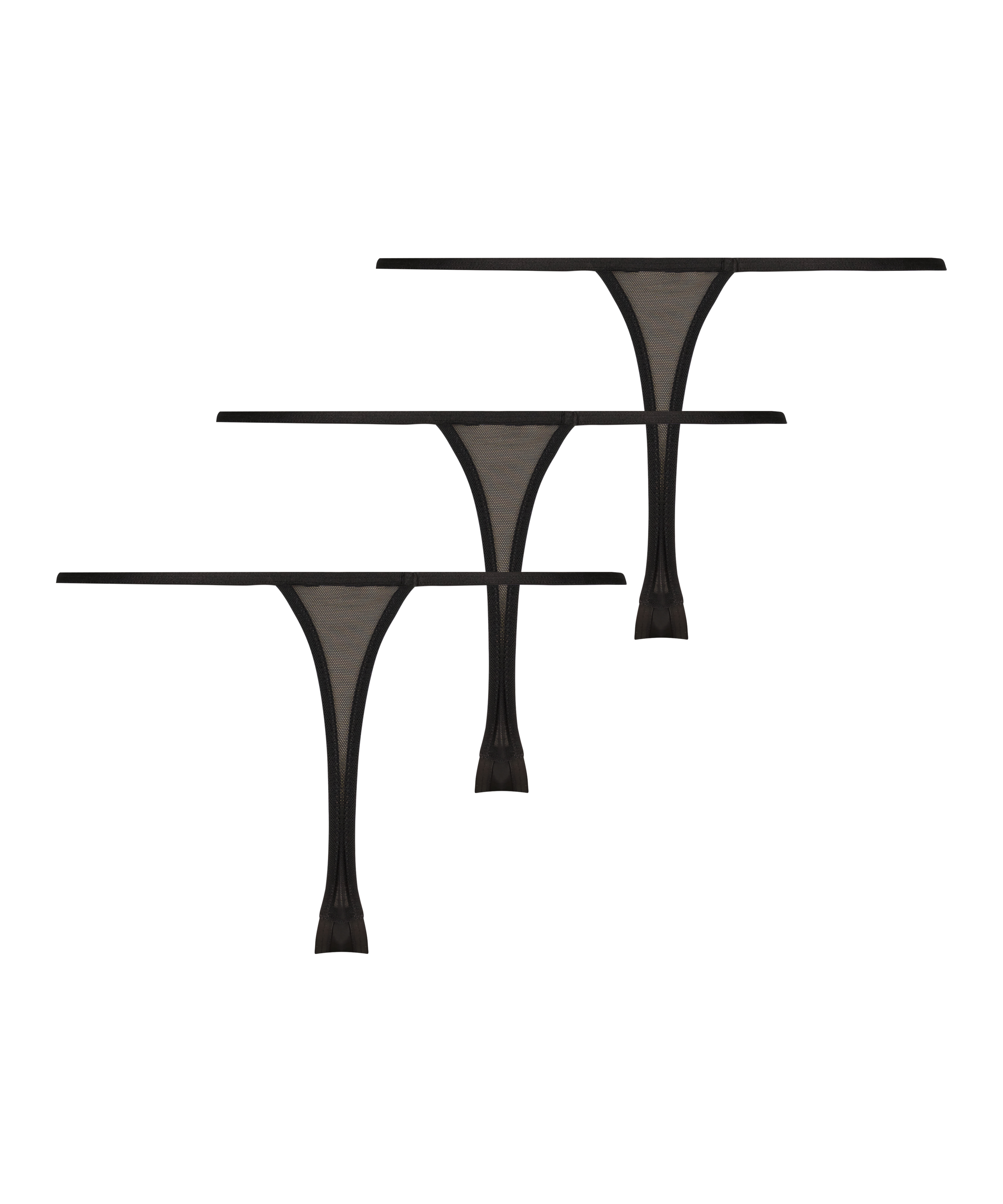 3-pack strings Maxime, Zwart, main