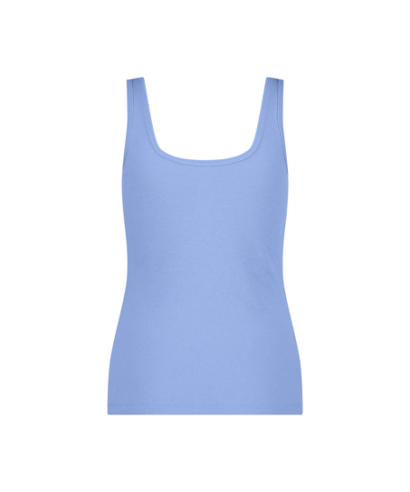 Singlet Rib Lace, Blauw