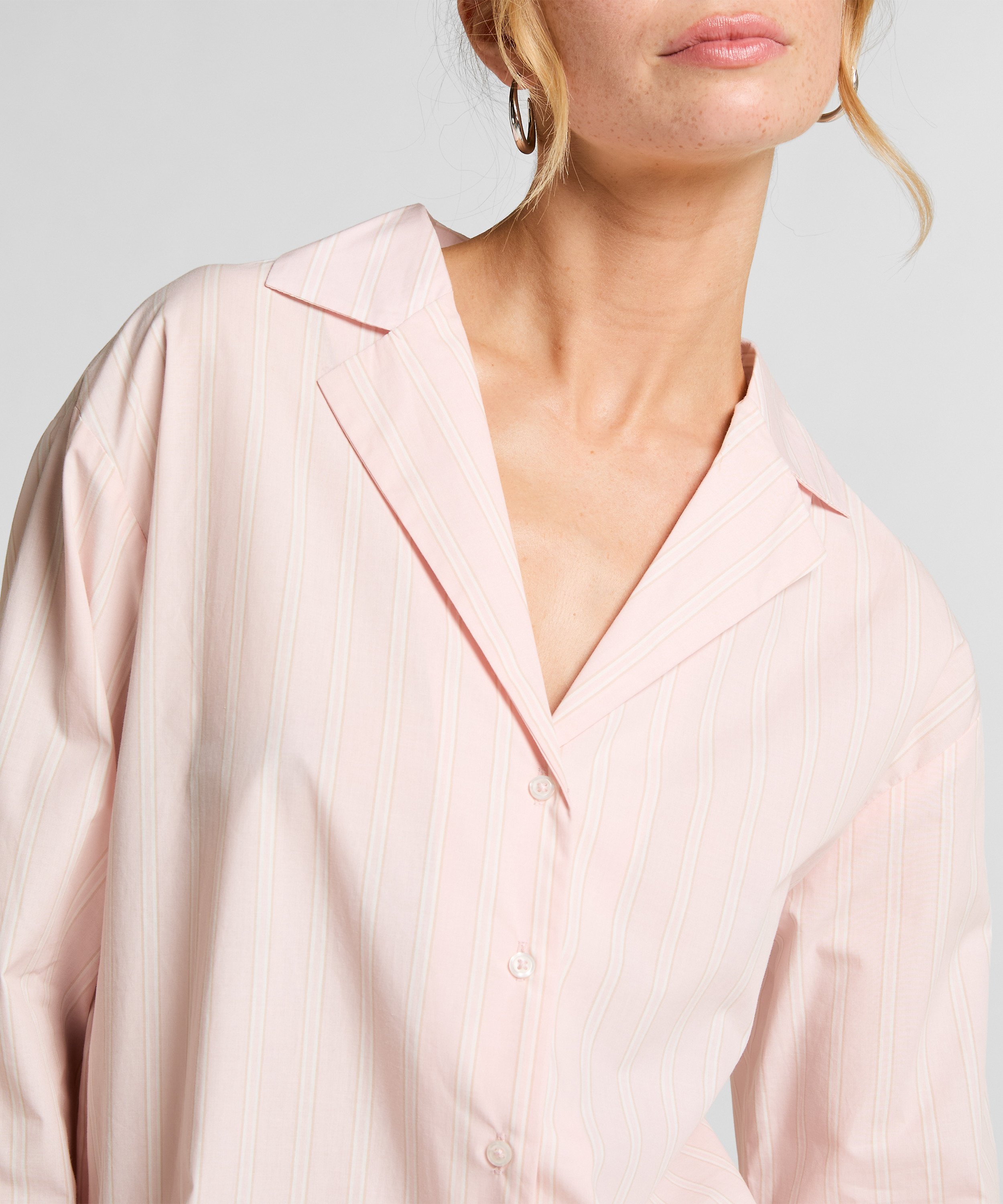 Top de pyjama Coton Poplin, Rose, main
