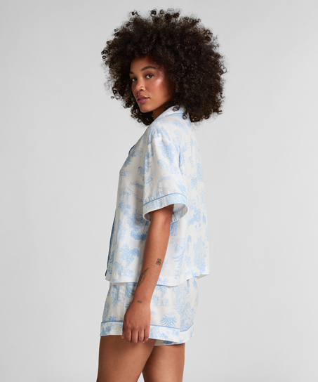 Short tiss&eacute;, Bleu