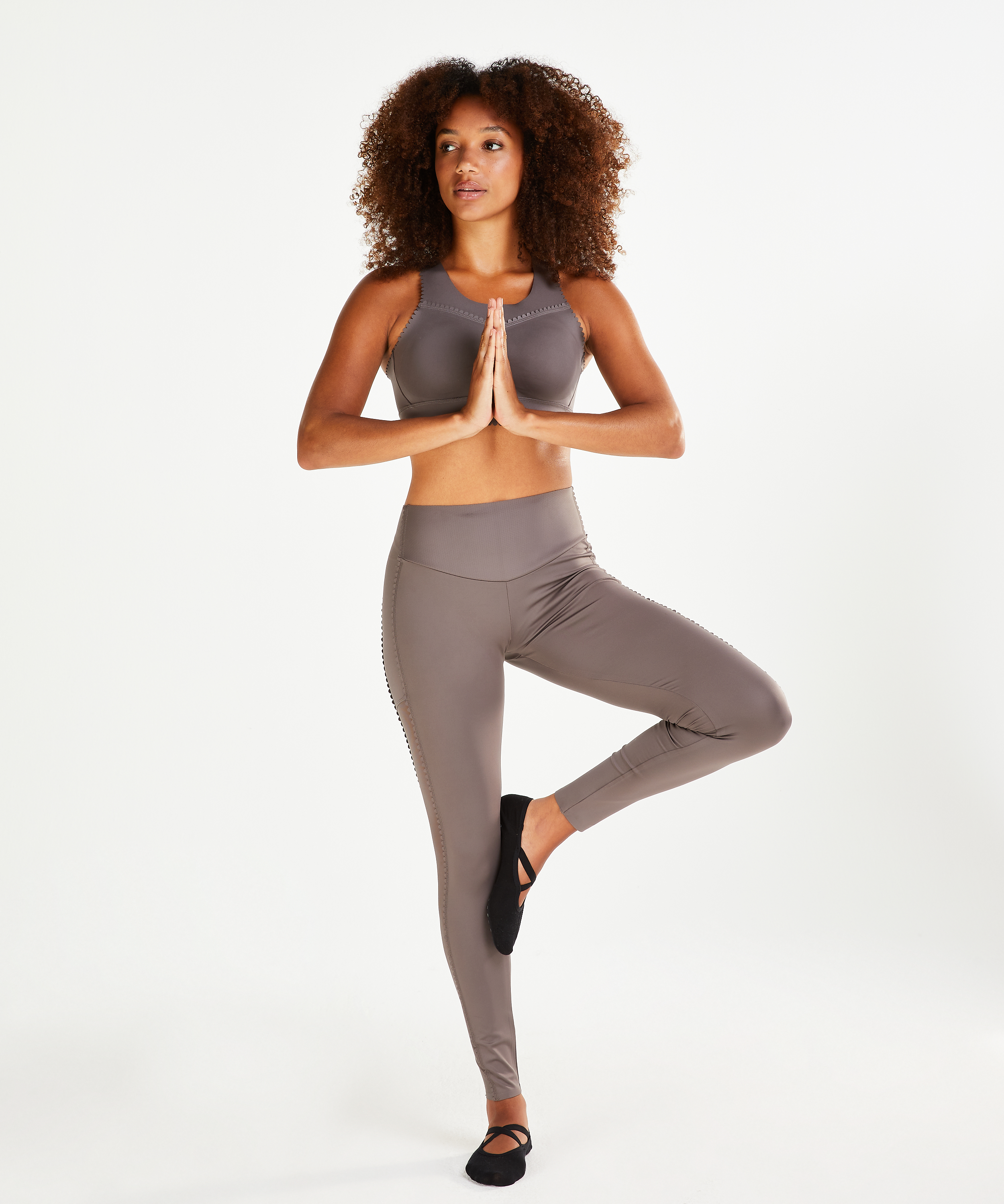 HKMX High waisted sport legging Scallop, Grijs, main