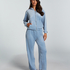 Tall Pantalon de pyjama Velours, Bleu