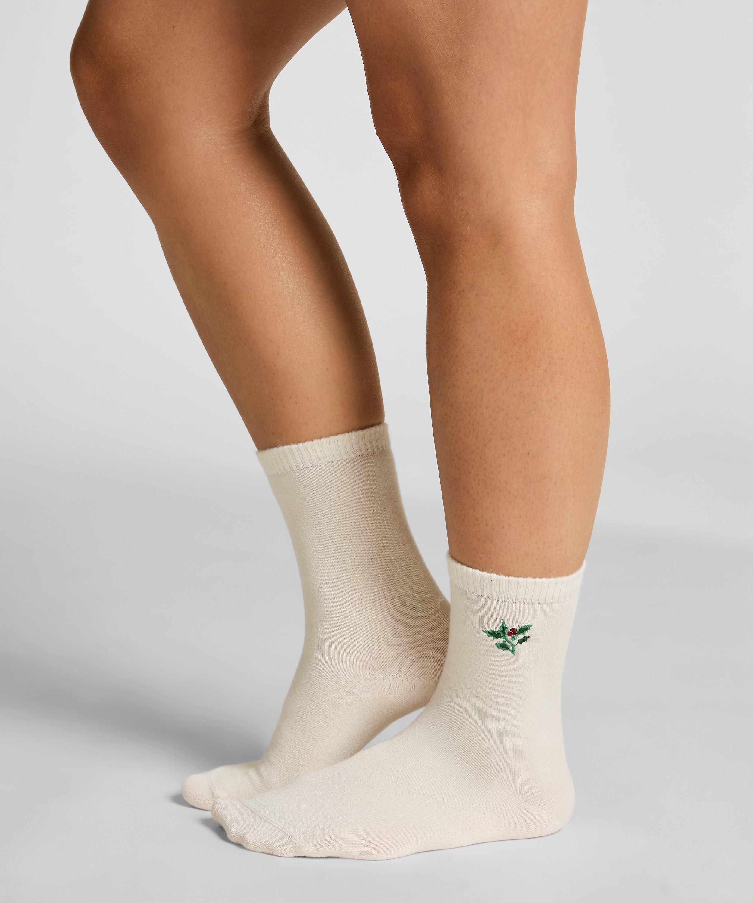Chaussettes courtes en modal, Blanc, main