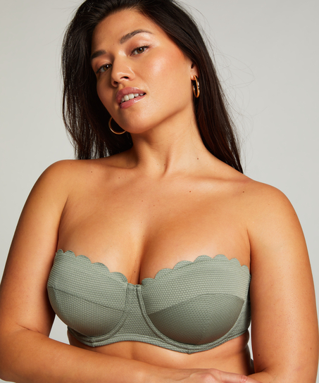 Voorgevormde beugel bikinitop Scallop Cup E +, Groen