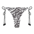Slip de Bikini Cheeky Tanga Doha Zebra, Blanc