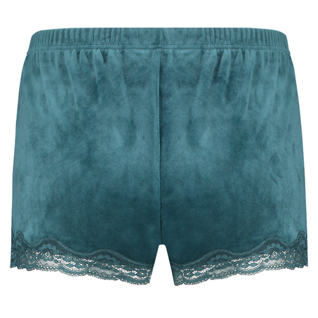 Shorts Velours Lace, Blauw