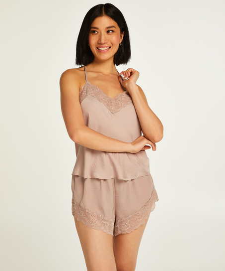 Cami top Satin, Pourpre