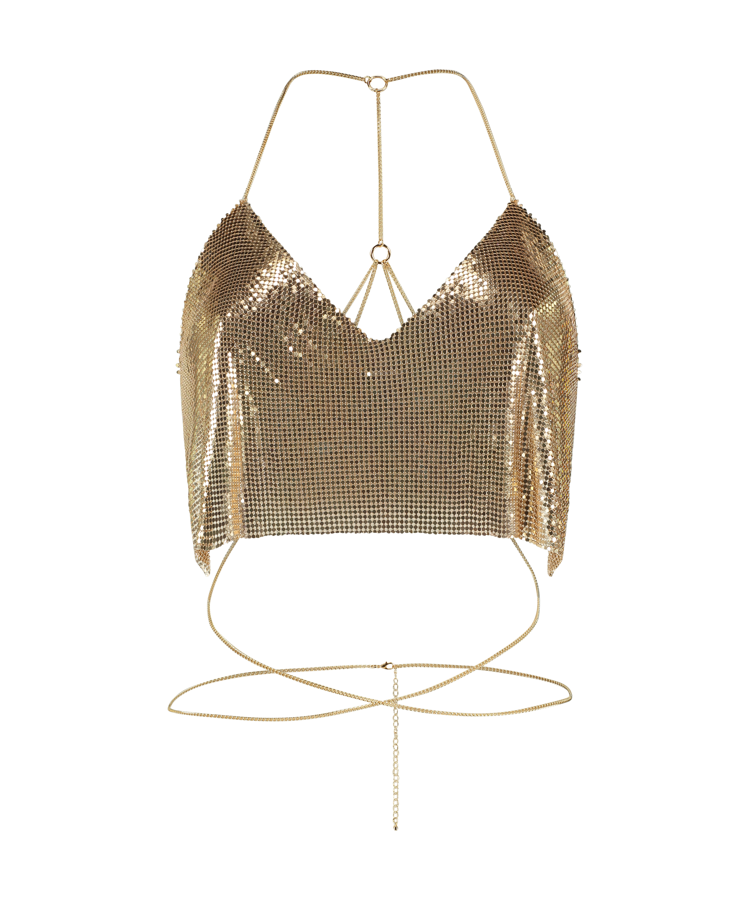 Mesh bralette Metal, Geel, main