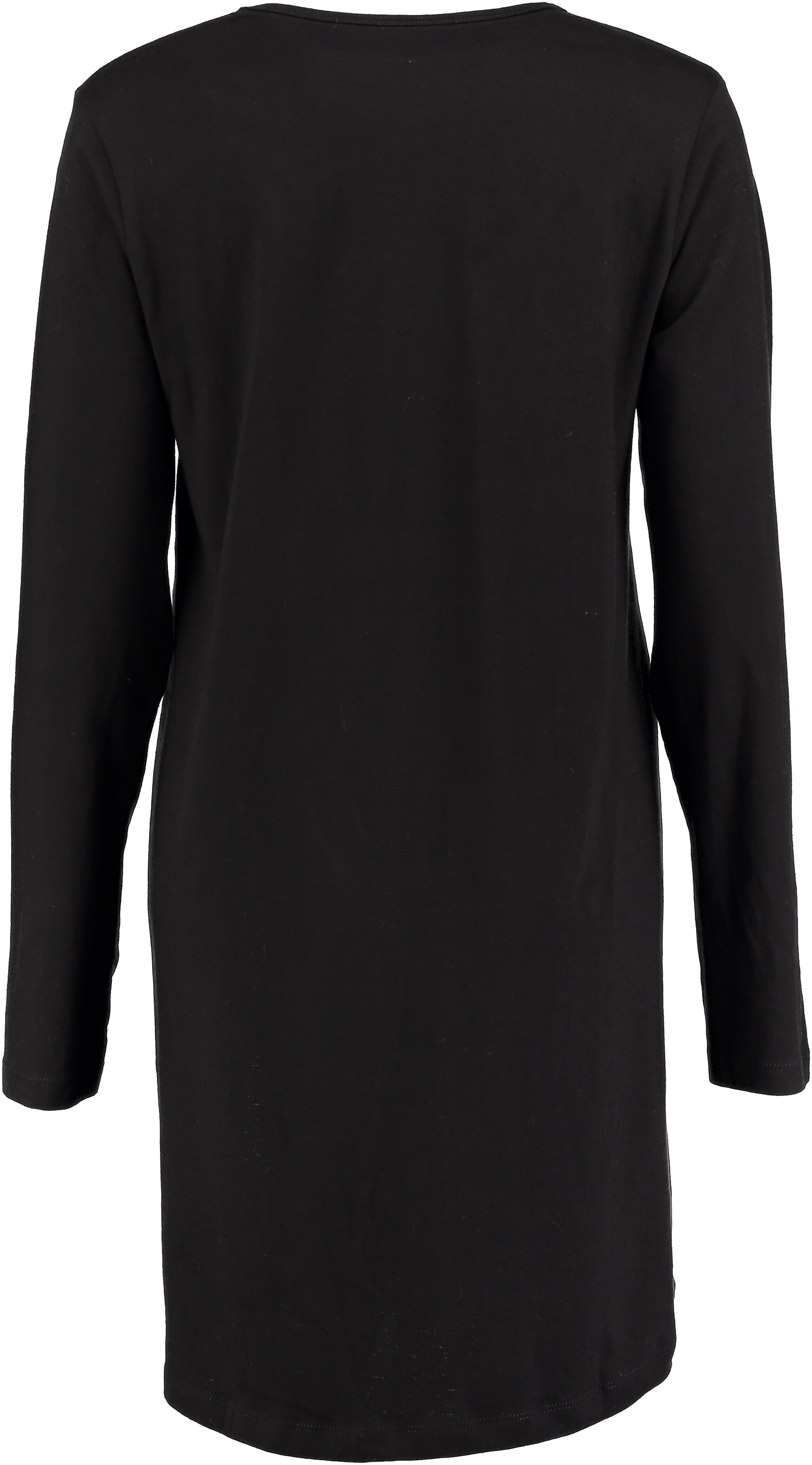Chemise de nuit à décolleté et manches longues, Noir, main