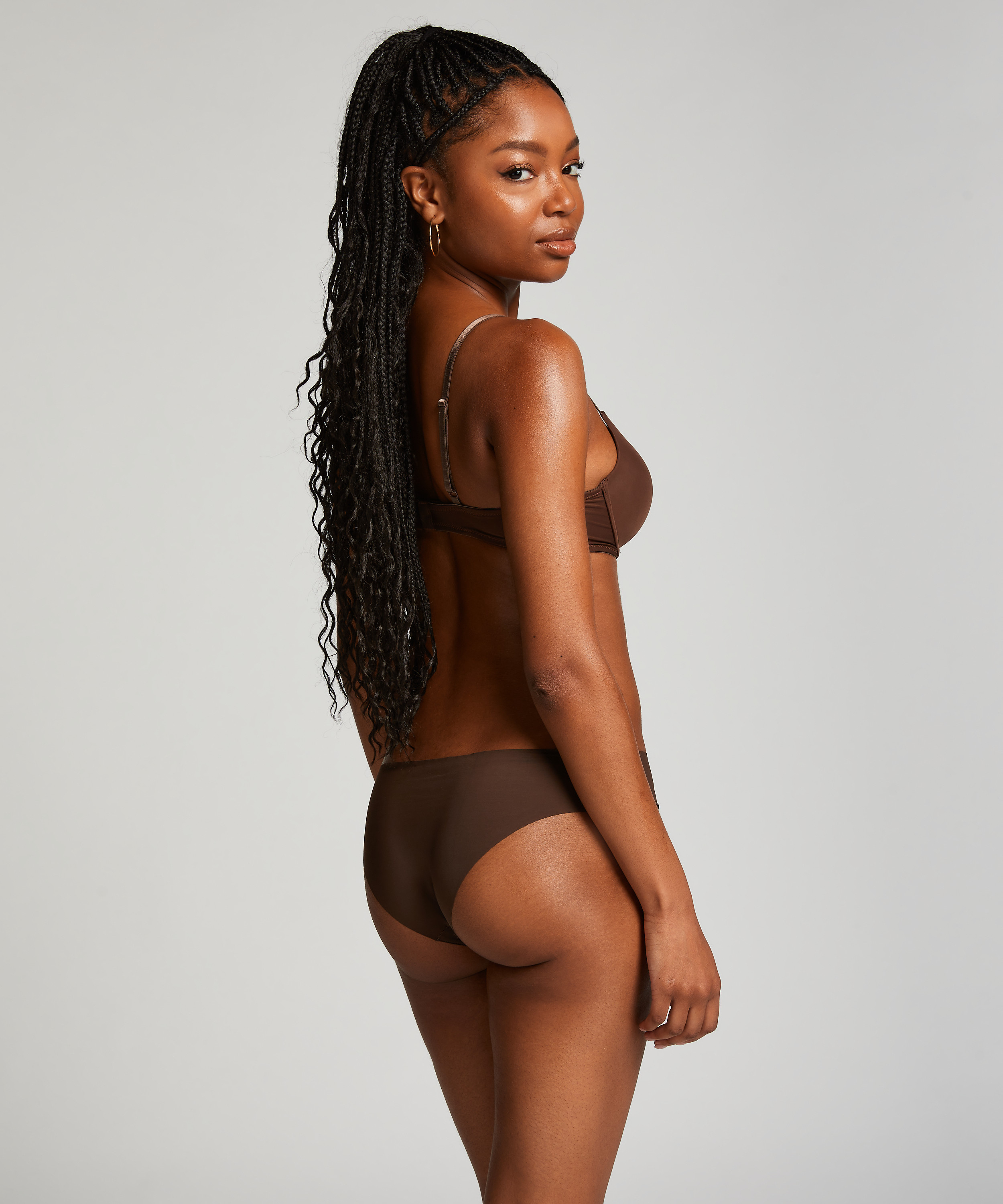 Slip br&eacute;silien Invisible, Brun, main