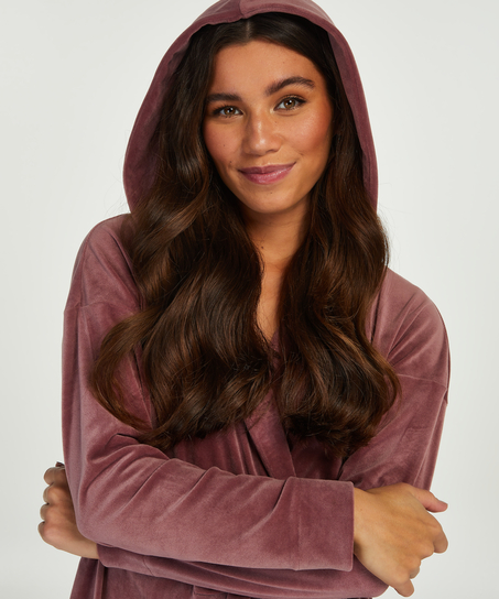 Peignoir court Velours, Pourpre