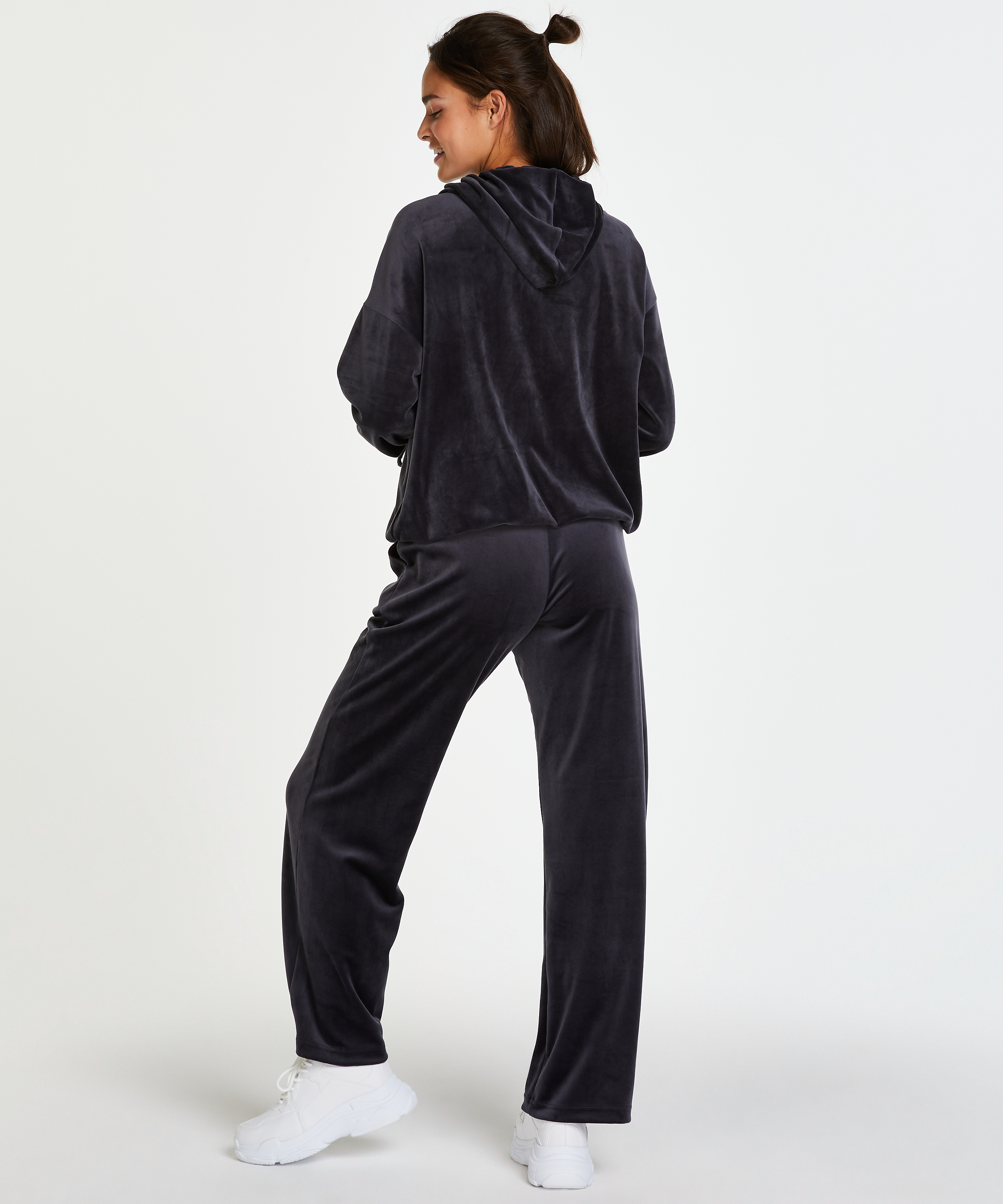 Pyjamabroek velours, Grijs, main