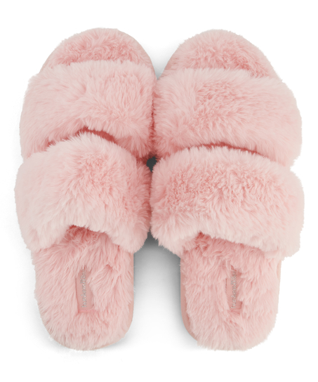 Slippers Fake Fur, Roze