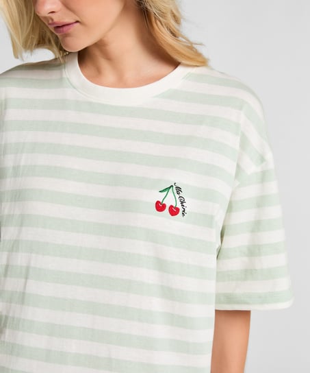 Chemise de nuit col rond, Vert