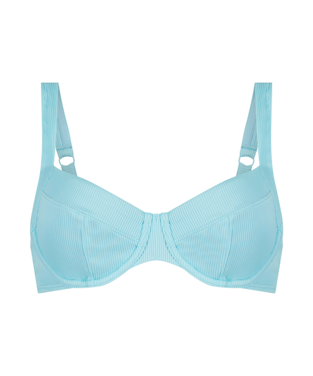 Niet-voorgevormde beugel bikinitop Texture, Zwart